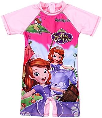 Lovelygift Sofia One Piece Short Sleeve Sunsuit Swimsuit Swimwear