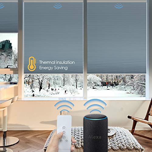 Graywind Motorized 100 Blackout Single Cell Cellular Shades Compatible