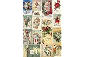EUROPEAN EXCELLENCY Rice Paper for Decoupage A4 Decoupage Paper Vintage (Mini Christmas with Santa - 2 Sheets)