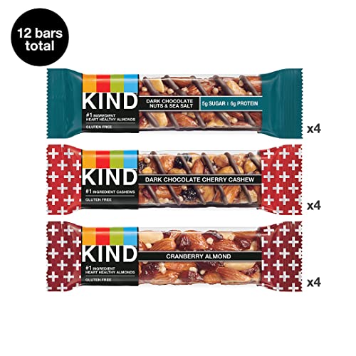 KIND Nut Bars Favorites, 3 Flavor Variety Pack, Gluten Free, Healthy