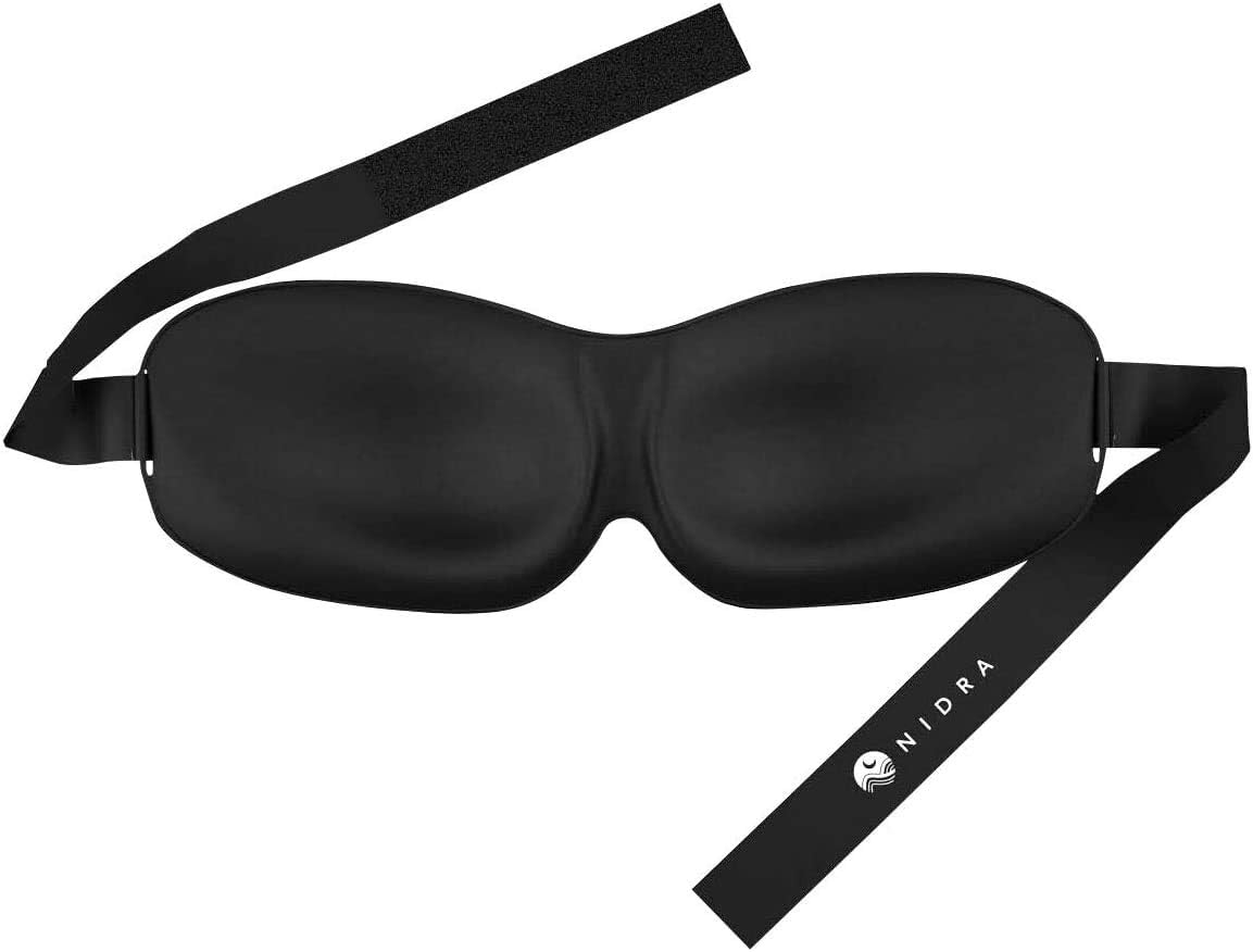 Luxury Patented Sleep Mask, Nidra® Deep Rest Eye Mask with Contoured Shape and Adjustable Head Strap, Perfect for Side Sleeper, Light Blocking, Sleep Deeply Anywhere, Anytime, Wake Up Refreshed: Health & Personal Care