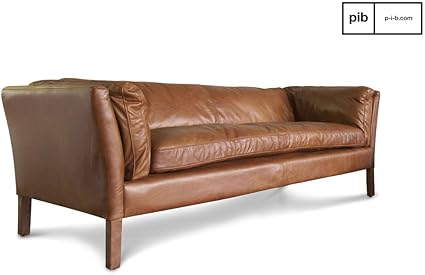 Canape Scandinave Cuir Hamar 3 Places Cuir Pleine Fleur Cuir De Vachette Materiaux Nobl Style