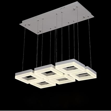LED Pendelleuchte Eckig Modern Design 6 flammig Hängeleuchte Hängelampe