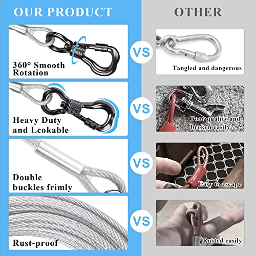 XiaZ Dog Runner Cable Dog Run Trolley Tie Out Cable Dog Chains for