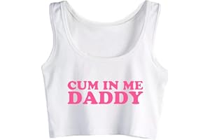 GWDQONE Funny Women Cum in Me Daddy Crop Top Sleeveless Vest