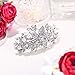 EVER FAITH Austrian Crystal Bridal Hibiscus Cream Simulated Pearl Hair Clip Barrette Clear Silver-Tone