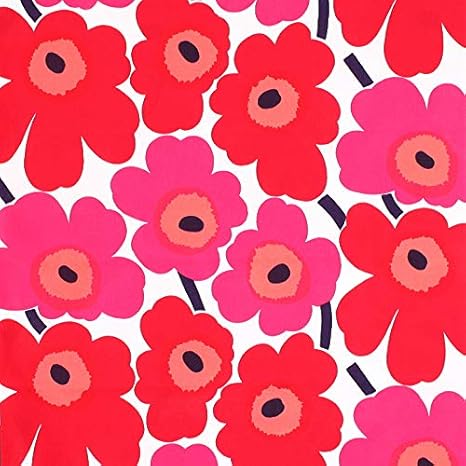 Amazon 正規輸入品 マリメッコ 布 Pieni Unikko 2 ピエニウニッコ No 1 赤 生地巾145cmx1m単位 生地カット 販売 ファブリック Marimekko 布 生地 通販