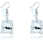 MALOYANVE Goldfish Water Bag Shaped Earrings for Women Charm Funny Handmade Resin 3D Lifelike Animal Dangle Earrings Jewelry Gifts