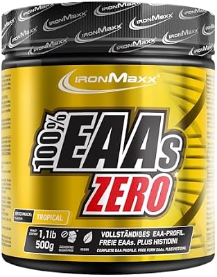 – EAAs Zero en Poudre – Tropical 500 g – EAA Zéro Sans Sucre, Complément EAA pour Sport & Nutrition