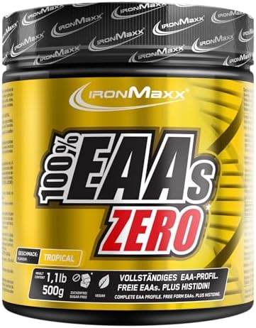 – EAAs Zero en Poudre – Tropical 500 g – EAA Zéro Sans Sucre, Complément EAA pour Sport & Nutrition