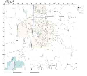Amazon.com: ZIP Code Wall Map of McComb, MS ZIP Code Map Not Laminated