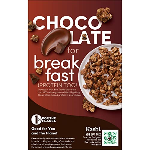 Kashi GO Cold Breakfast Cereal, Fiber Cereal, Vegan Protein, Chocolate