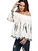 Floerns Women's Long Sleeve Off Shoulder Boho Blouse Top White L