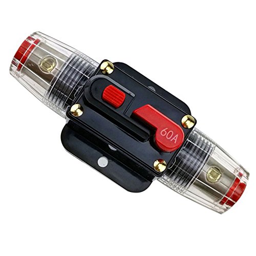 RKURCK 12V-24V DC Circuit Breaker 60A, Fuse Holder, Inline Fuse Block for Car Audio Solar Inverter System Protection - Thumbnail 6