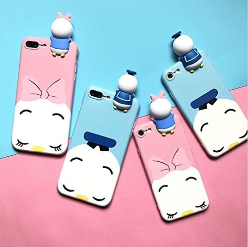 3D Donald Duck and Daisy Dolls phone Cases For iphone 6 6s 6plus 7 7Plus Scrub soft silicon case back cover for iphone (blue iphone6 plus/6s plus)