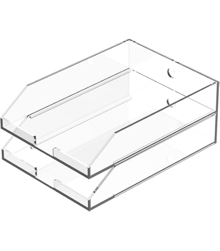 Juexica 4 Pcs Stackable Clear Letter Trays Organizer Greece