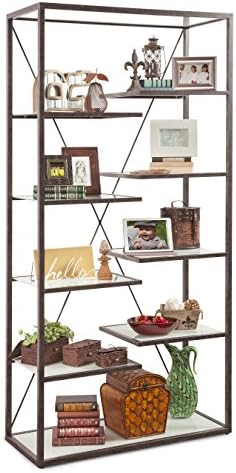 Philip Reinisch Point Loma Industrial Bookcase Curio/Display, Antique Espresso Finish