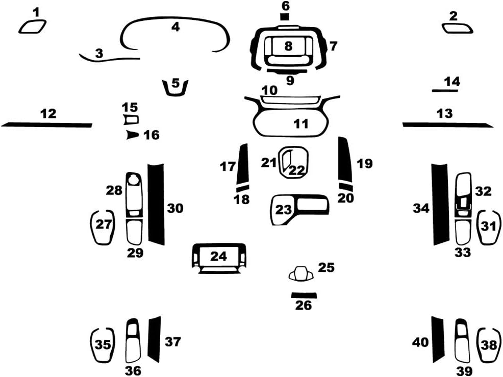 Rvinyl Rdash Dash Kit Decal Trim for Jeep Renegade 2015-2018 - Carbon Fiber 3D (Orange)