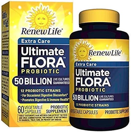 Amazon Com Ultimate Flora Extra Care 50 Billion By Renew Life 60 Caps 2 Pack Health Personal Care