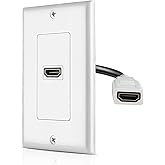 TNP HDMI Wall Plate - Dual (1 Port) HDMI Socket Plug Jack Outlet Decorative Face Plate Cover Mount Panel with 4K UHD ARC/eARC