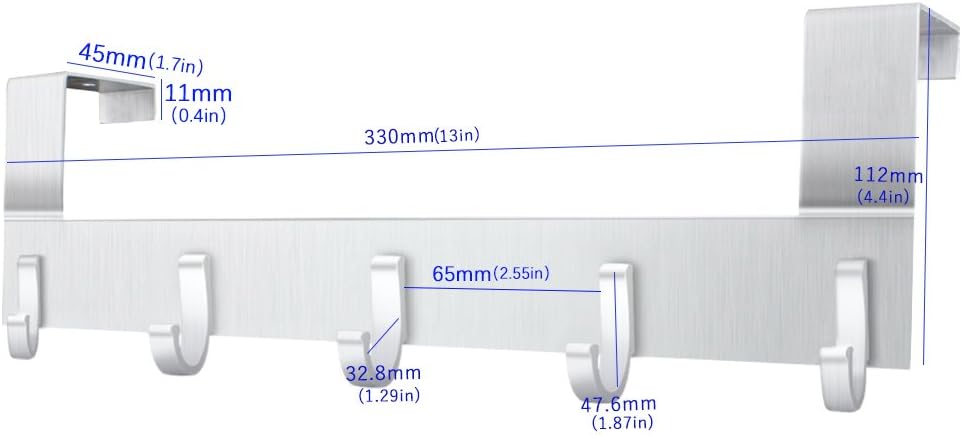 Over The Door Coat Clothes Hanger Rack Anjuer 5 Hooks for Bedroom Bathroom Kitchen Door Towels Hats Robes Keys Handbags Hooks Accessories - Image 5