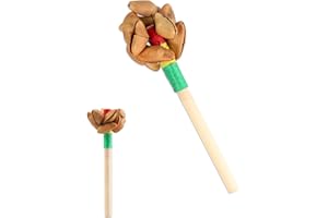 GOGHOST Small African Natural Maraca Shaker 5.9" x 1.96" Cacho Seed Pod Rattle Handmade Percussion Gifts Peruvian Musical Instrument for Meditation, ASMR, Sound Therapy, Yoga(Chacha-1 PC)