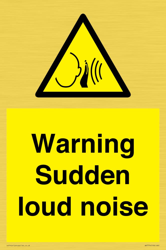 Warning Sudden loud noise Sign - 200x300mm - A4P