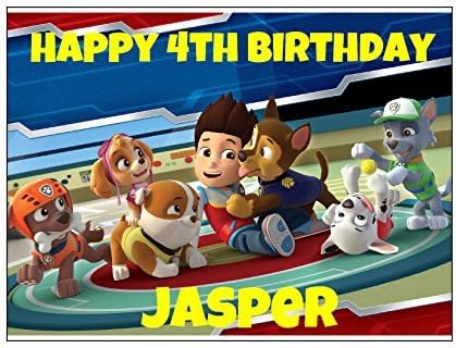 PAW PATROL EDIBLE IMAGE CAKE TOPPER DECORATION PARTY Personalized Birthday dog