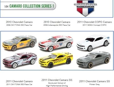 6 Piece Set: Green Light 1:64 Die Cast Camaro Collection Series 1