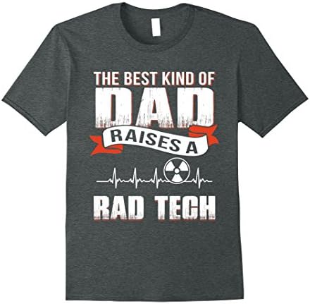 Men's Father day gift Best dad raise a rad tech shirt XL Dark Heather
