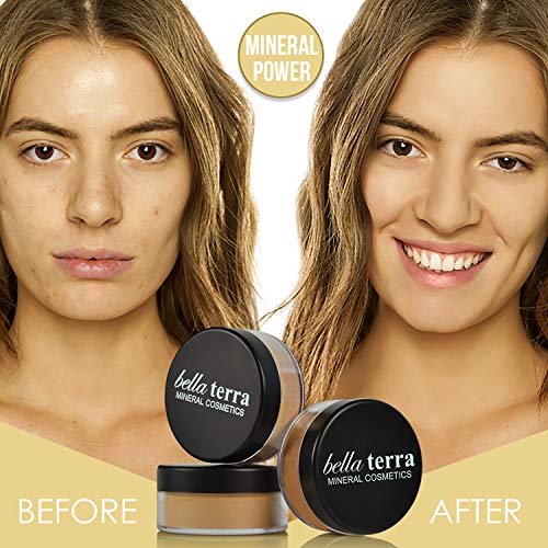 Bellaterra Cosmetics Mineral Powder Foundation | Long-Lasting All-Day Wear | Buildable Sheer to Full Coverage – Matte | Sensitive Skin Approved | Natural SPF 15 (Honey) 9 grams - Thumbnail 4
