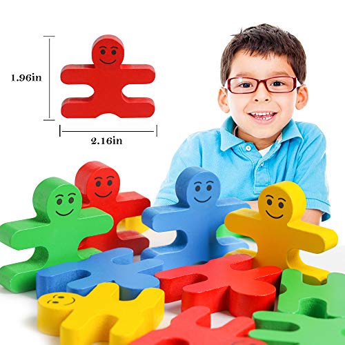 kizh Balance Building Blocks, Wooden Stacking Game Toys Toddler Fine Motor Skill Toy Balance Block Balancing Game Learning Educational Toys for Kids Children Toddlers Preschool Boys and Girls 16 Pcs
