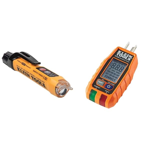 Klein Tools NCVT3P Dual Range Non Contact Voltage Tester & RT250 GFCI