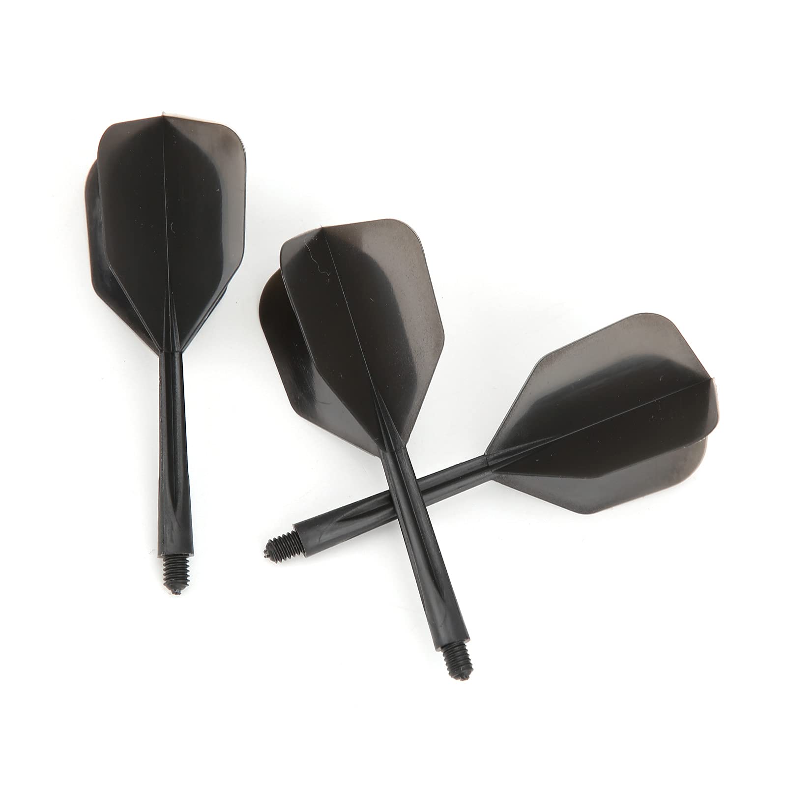 VGEBY 3 Pcs Integrated Dart Shaft and Flights, 80mm Transparent Standard Shape Anti Break Dart Accessories Kit(black)