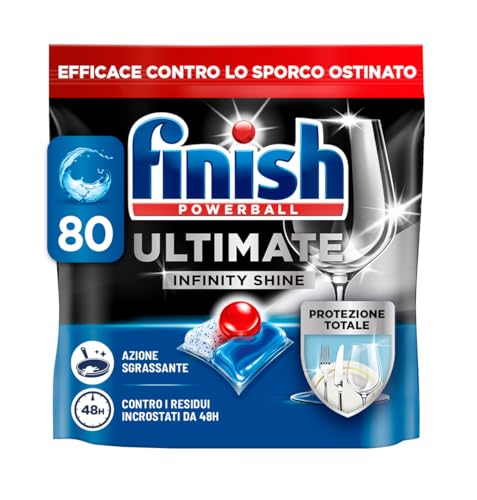 Ultimate Infinity Shine Pastiglie Lavastoviglie, 80 Capsule Lavastoviglie, Detergenti per Lavastoviglie contro lo Sporco e i Residui Incrostati (Confezione da 1)