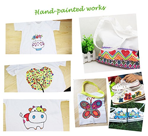 image for Luxbon 12 Pack Permanent Fabric Markers Pens Color Art Markers Dual Ti