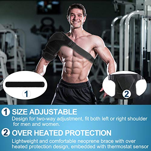 Heated Shoulder Brace, Shoulder Heating Pad 3 Heat Settings with Hot