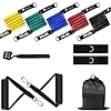 ROMIX Bandes de Résistance Set 11 Pcs, 150 LBS Elastique Musculation Tubes, Professionnels Latex Fitness Bands avec…