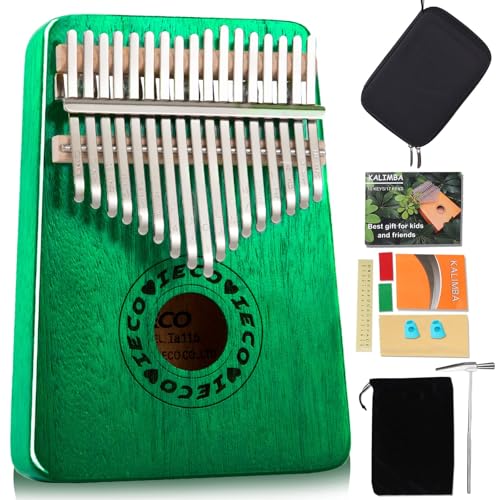 Kalimba Thumb Piano 17 Key Finger Piano Portable Mbria w/Songbook, Case, Tuning Hammer, Music Gifts for Adults Beginners