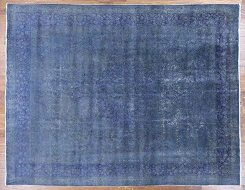 Persian Overdyed Hand Knotted 10x13 Blue Oriental Wool Area Rug H9562