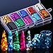 30 Color Nail Foil Transfer Sticker, Kissbuty Holographic Flower Nail Art Stickers Tips Wraps Foil Transfer Adhesive Glitters Acrylic DIY Nail Decoration, 3 Boxes (Flowers and Glitters)
