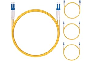 4 Pack 0.3M OS2 LC to LC Fiber Patch Cable, Single Mode SFP Fiber Jumper, Duplex LC-LC 9/125um, LSZH, 1ft, for 1G/10G SMF SFP