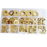 Flat Brass Round Washer Metric Plain Finish M2 M2.5 M3 M4 M5 M6 M8 M10 M12 M14 Assortment Kit,325pcs