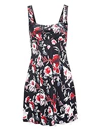 Upopby Vestido de verano para dama, sin mangas, informal, con camiseta, estampado
