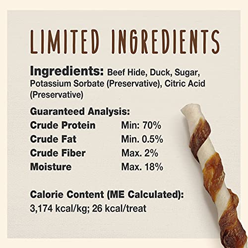 Cadet Gourmet Beef Hide & Duck Twists Dog Treats Healthy & Natural