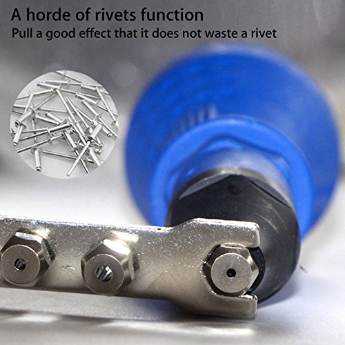 EEEKit Rivet Gun for Cordless Drill Electric Rivet Nut Gun Riveting Tool Cordless Riveting Drill Adaptor Insert Nut Tool w/ 3-pack Convertible Head