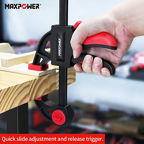 MAXPOWER 12inch Bar Clamp and 19inch Spreader, Light Duty Woodworking