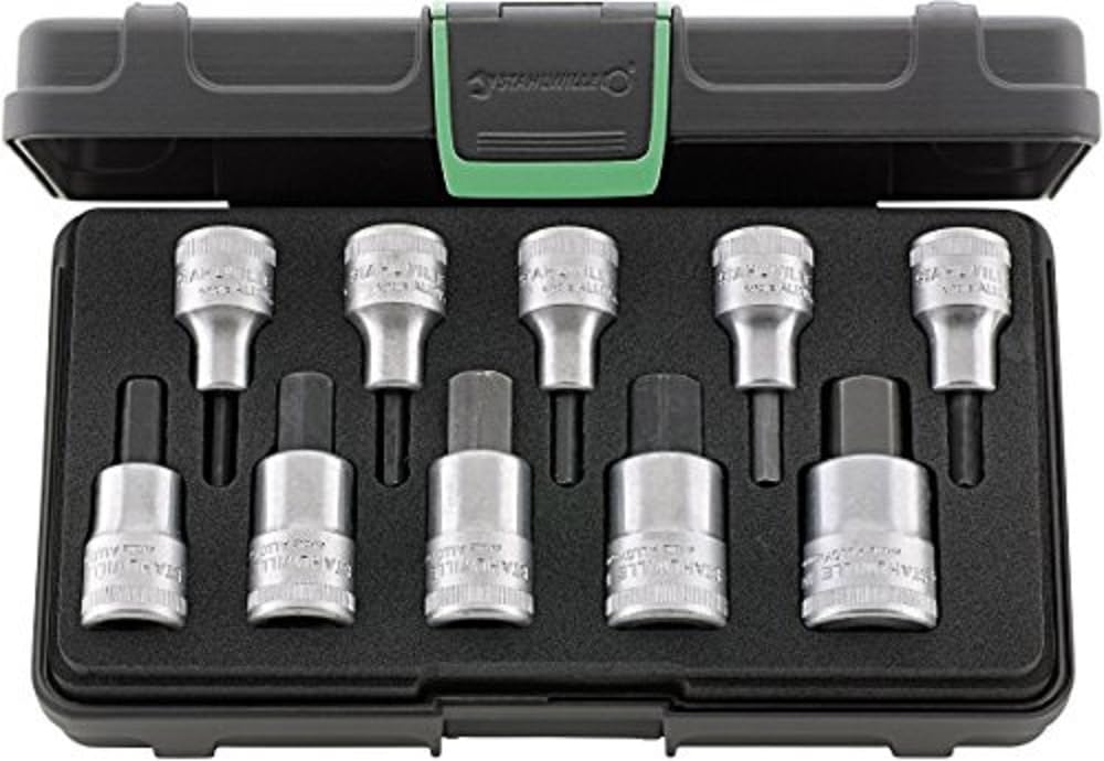 Stahlwille 54/10 KN "54" Screwdriver Socket, Silver, Set of 10 Piece