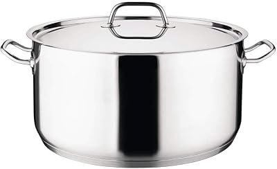 Nisbets Stainless Steel 12L Stew Pan with Lid - Dishwasher Safe