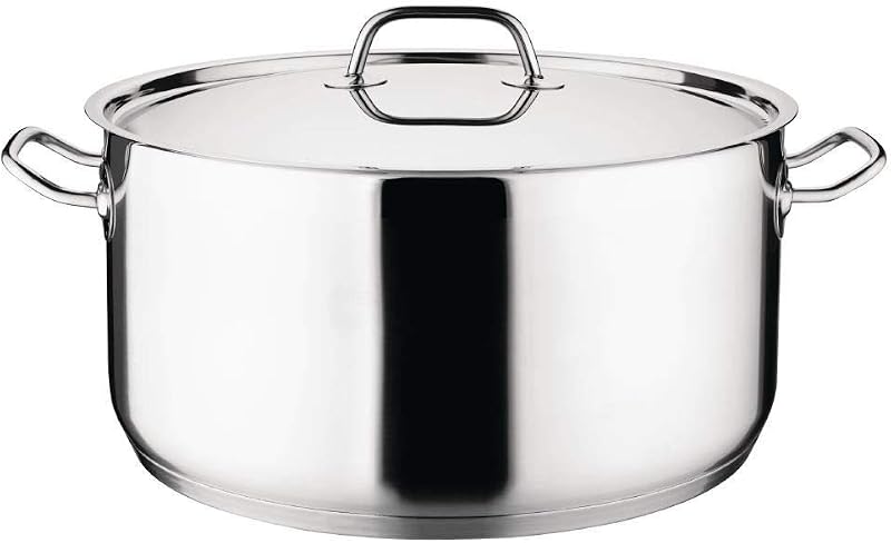 Nisbets Stainless Steel 12L Stew Pan with Lid - Dishwasher Safe